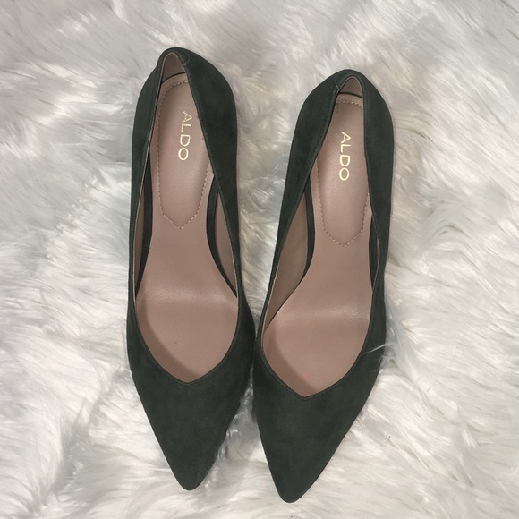 Aldo Olive Green Suede Heels - Picture 6 of 6